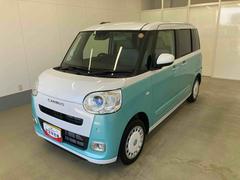 ムーヴキャンバス 中古車 ストライプスＧ衝突被害軽減ブレーキ　横滑り防止装置　オートマチックハイビーム　アイドリングストップ　ステアリングスイッチ　オートライト　キーフリーシステム　オートエアコン　両側電動スライドドア　純正ホイールキャップ