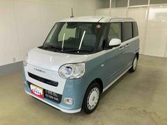 ムーヴキャンバス 中古車 ストライプスＧターボ衝突被害軽減ブレーキ　横滑り防止装置　オートマチックハイビーム　アイドリングストップ　ステアリングスイッチ　オートライト　キーフリーシステム　オートエアコン　両側電動スライドドア　純正ホイールキャップ