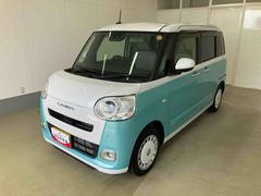 ムーヴキャンバス 中古車 ストライプスＧターボ衝突被害軽減ブレーキ　横滑り防止装置　オートマチックハイビーム　アイドリングストップ　ステアリングスイッチ　オートライト　キーフリーシステム　オートエアコン　両側電動スライドドア　純正ホイールキャップ
