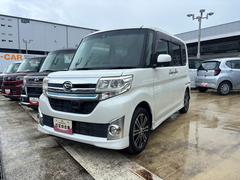 タント 中古車 カスタムＲＳ　トップエディションＳＡＩＩ１５インチアルミホイール　大型エアロバンパー　ＬＥＤヘッドランプ　オート格納式カラードドアミラー　本革巻ステアリングホイール　両側パワースライドドア