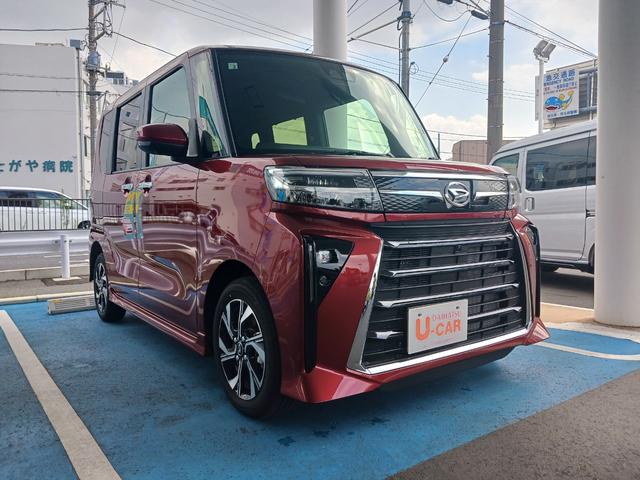 タントカスタムX/社用車UP/両側電動Pスライド/シートヒーター1年保証・走行距離無制限 走行1495キロ サイドエアバッグ クリアランスソナー オートマチックハイビーム オートライト LEDヘッドライト ベンチシート シートヒーター 両側電動スライドドア(埼玉県)の中古車
