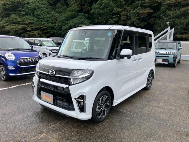 タントカスタムX14インチアルミホイール 大型エアロバンパー フルLEDヘッドランプ オート格納式カラードドアミラー 両側パワースライドドア キーフリーシステム プッシュボタンスタート(静岡県)の中古車