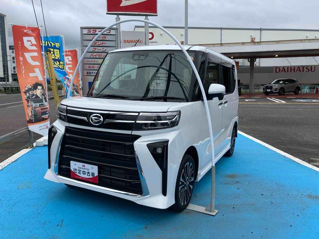 タントカスタムRSターボ車 4WD バックカメラ 純正7インチナビ ナビ連動ドライブレコーダー 両側スライドドア 運転席・助手席シートヒーター 走行距離2100以下 電動パーキングブレーキ LEDライト オートライト(福島県)の中古車