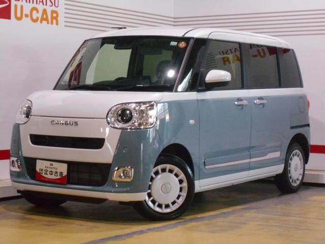 ムーヴキャンバスストライプスＧターボ　４ＷＤ　９インチディスプレイオーディオパノラマモニター　ドライブレコーダー　純正リモコンエンジンスターター装着車（福井県）の中古車
