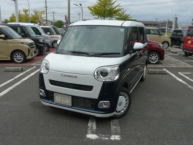 ムーヴキャンバスストライプスGターボセキュリティアラーム スモークガラス キーフリーシステム 走行距離23km(福岡県)の中古車